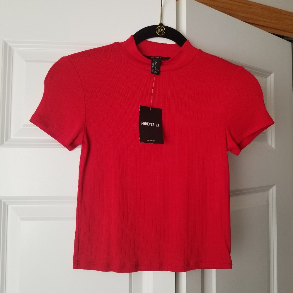 F21 mock neck crop top